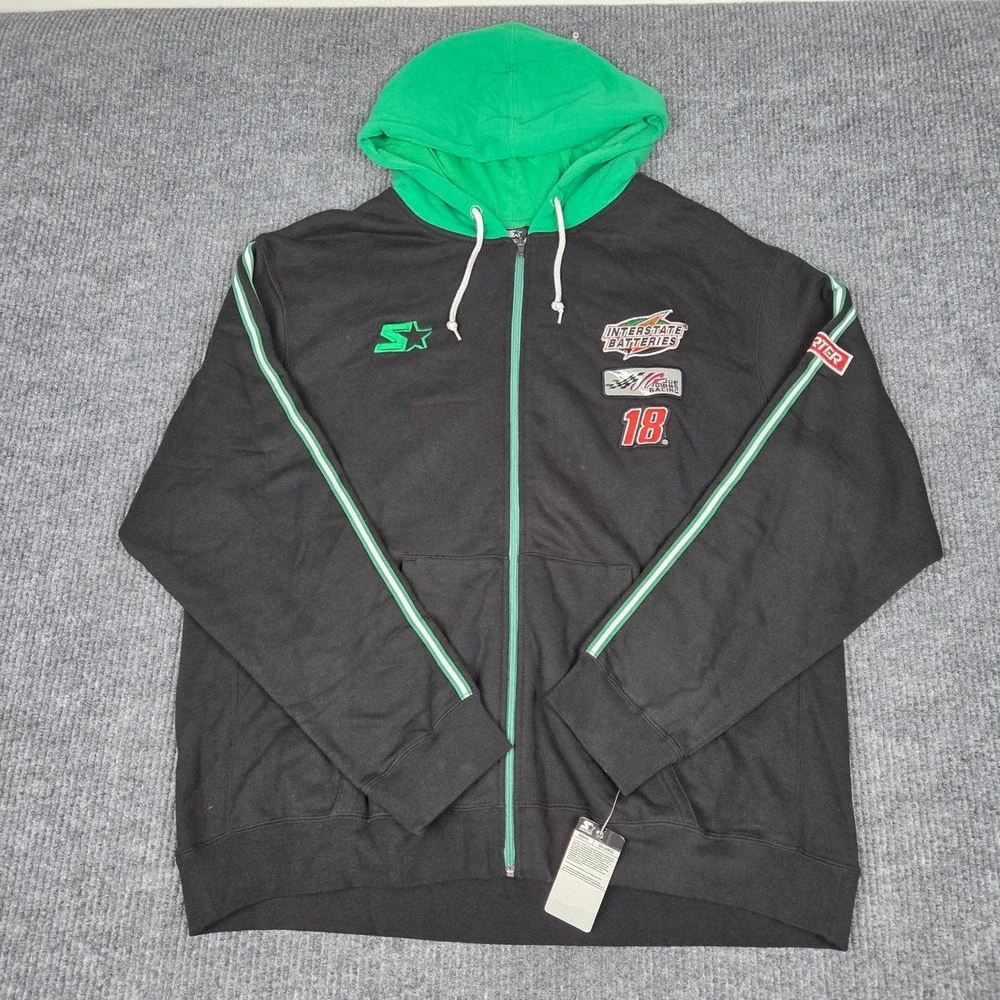 Starter NASCAR Joe Gibbs Racing Interstate Batteries 18 Crew Zip Hoodie Mens 2XL